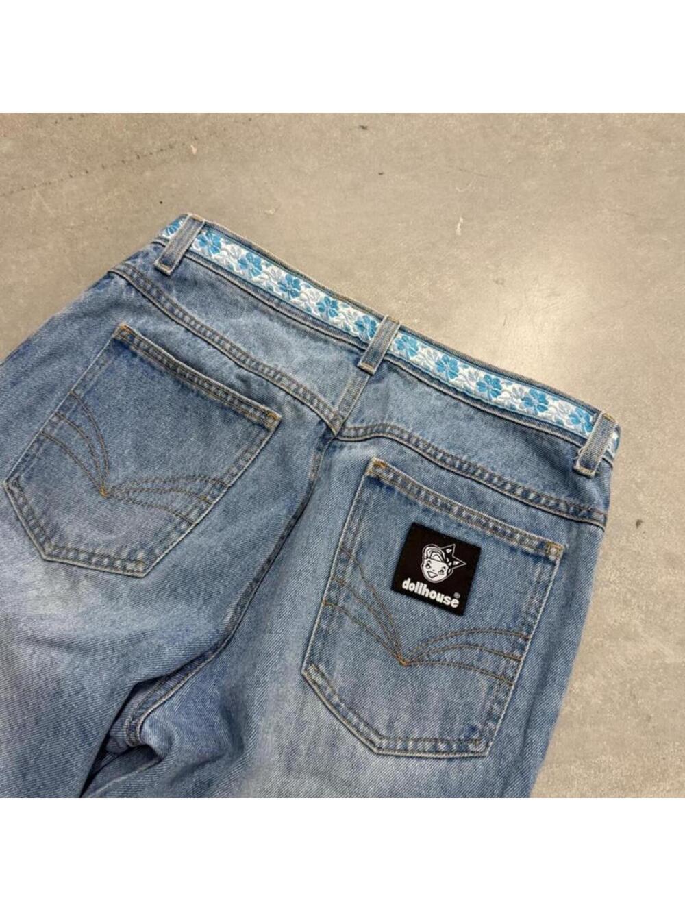 Y2K Dollhouse Women's Jeans Size 9/10 Light Wash Wide Leg